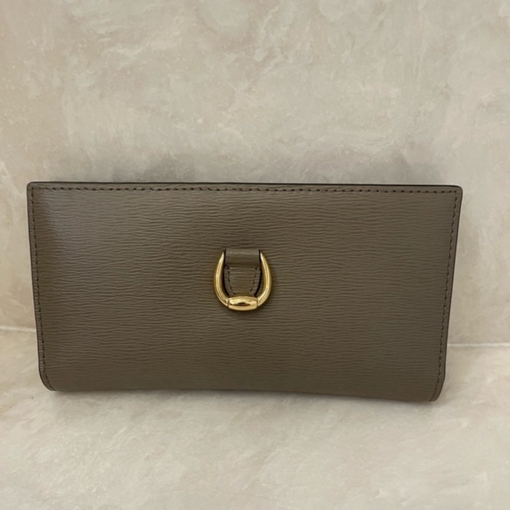 NWOT Ralph Lauren Bennington Slim Taupe Leather Wallet